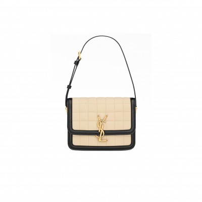 YSL SOLFERINO SMALL IN QUILTED NUBUCK SUEDE AND BRUSHED LEATHER 739139AAB6Z9289 (18.5*14*6cm)